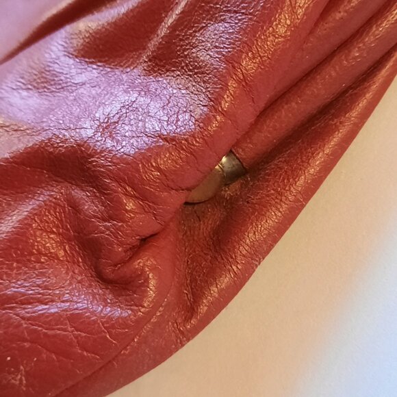 Leather Burgundy Purse Made in Italy - Picture 5 of 5